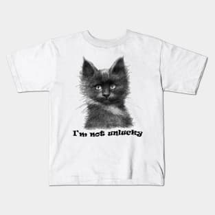 I'm Not Unlucky - Black Kitten sk0135 Kids T-Shirt